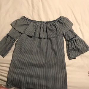 Off the shoulder striped dress S